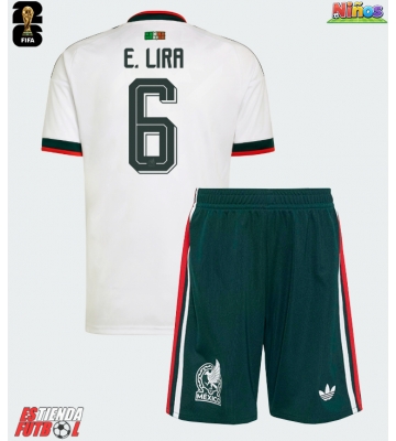México Erik Lira #6 Segunda Equipación Niños Mundial 2026 Manga Corta (+ Pantalones cortos)